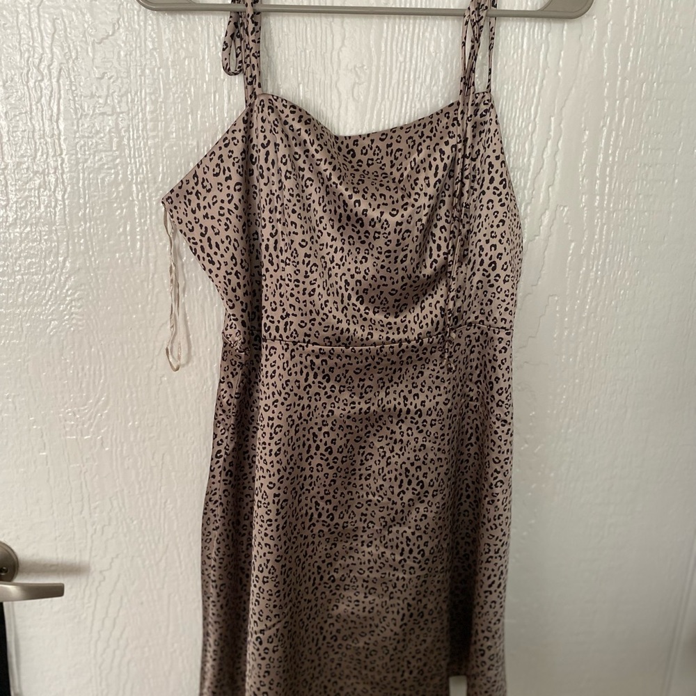 Satin material short dress